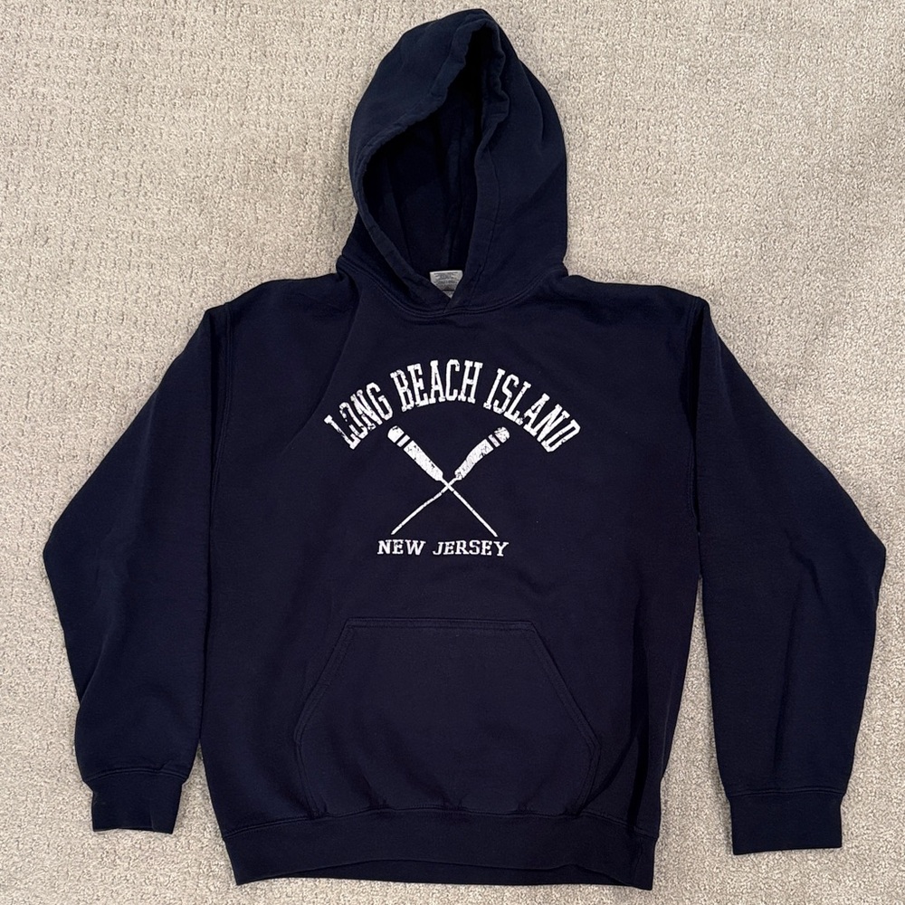 Gildan Navy Long Beach Island Hoodie